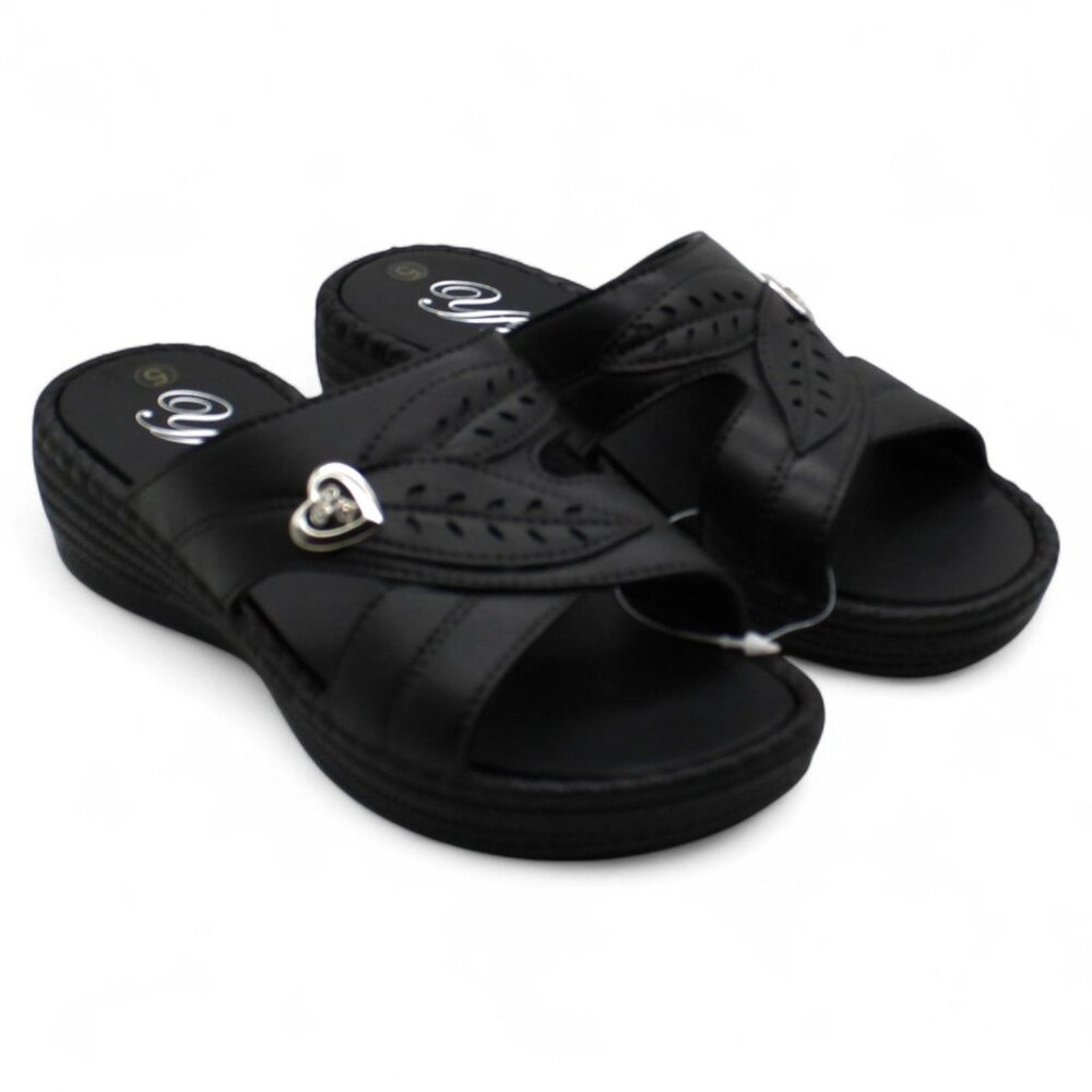 Tecs Women's Low Heel Slip-on Sandals